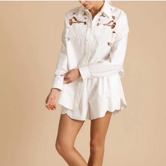 Zimmermann Tops - Zimmermann 2-Piece NWOT DAYLIGHT EMBROIDERED SHIRT + Shorts